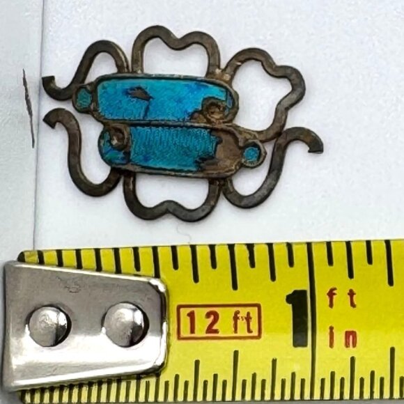 Vtg Kingfisher Blue Feather Floral Pin Brooch Hair Comb Piece Decor Coral #131 - Picture 4 of 5